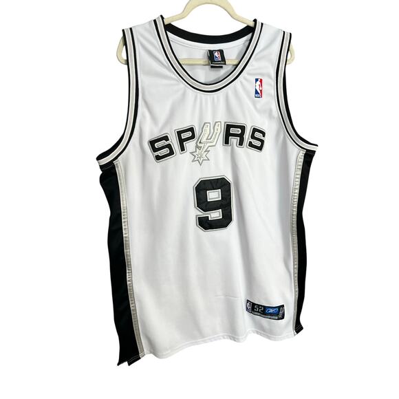 Vintage Reebok NBA Authentic San Antonio Spurs #9 Tony Parker Jersey Sz 52 White